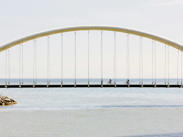 An image of the Humber Bay bridge located in Etobicoke in Toronto.